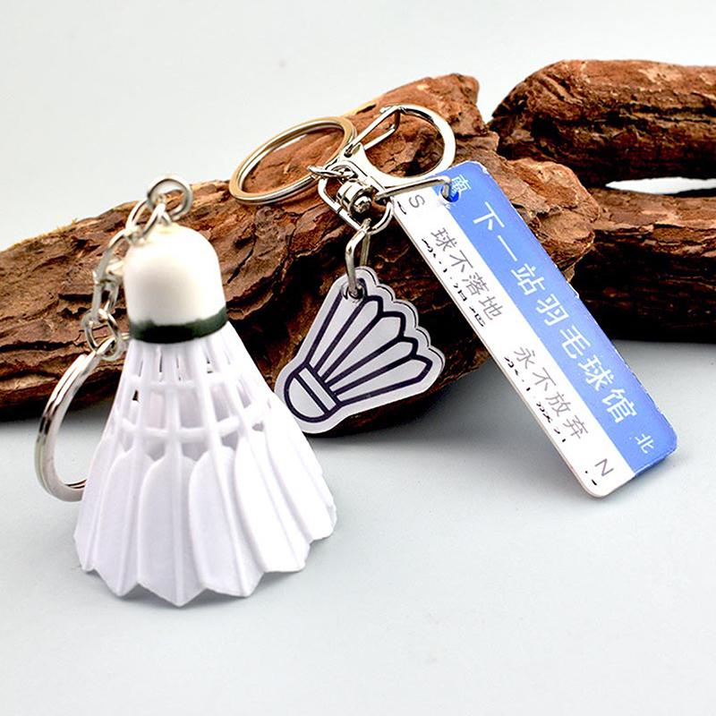 

Creative Mini Simulation Badminton Keychain Keyring Car Key Holder Bag Pendant Jewelry Accessories Club Gifts B