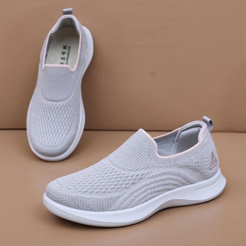 Fashion Women Knitted Shoes Spring New Women's Sports Shoes, Breathable, Lightweight, Non-slip, Wear-resistant, Casual Shoes, Flat Shoes