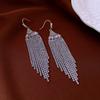 Silver Needle New Chinese Zircon Leaf Water Drop Earrings Light Luxury Premium Sense Earrings Retro Court Style Temperament Earrings Women