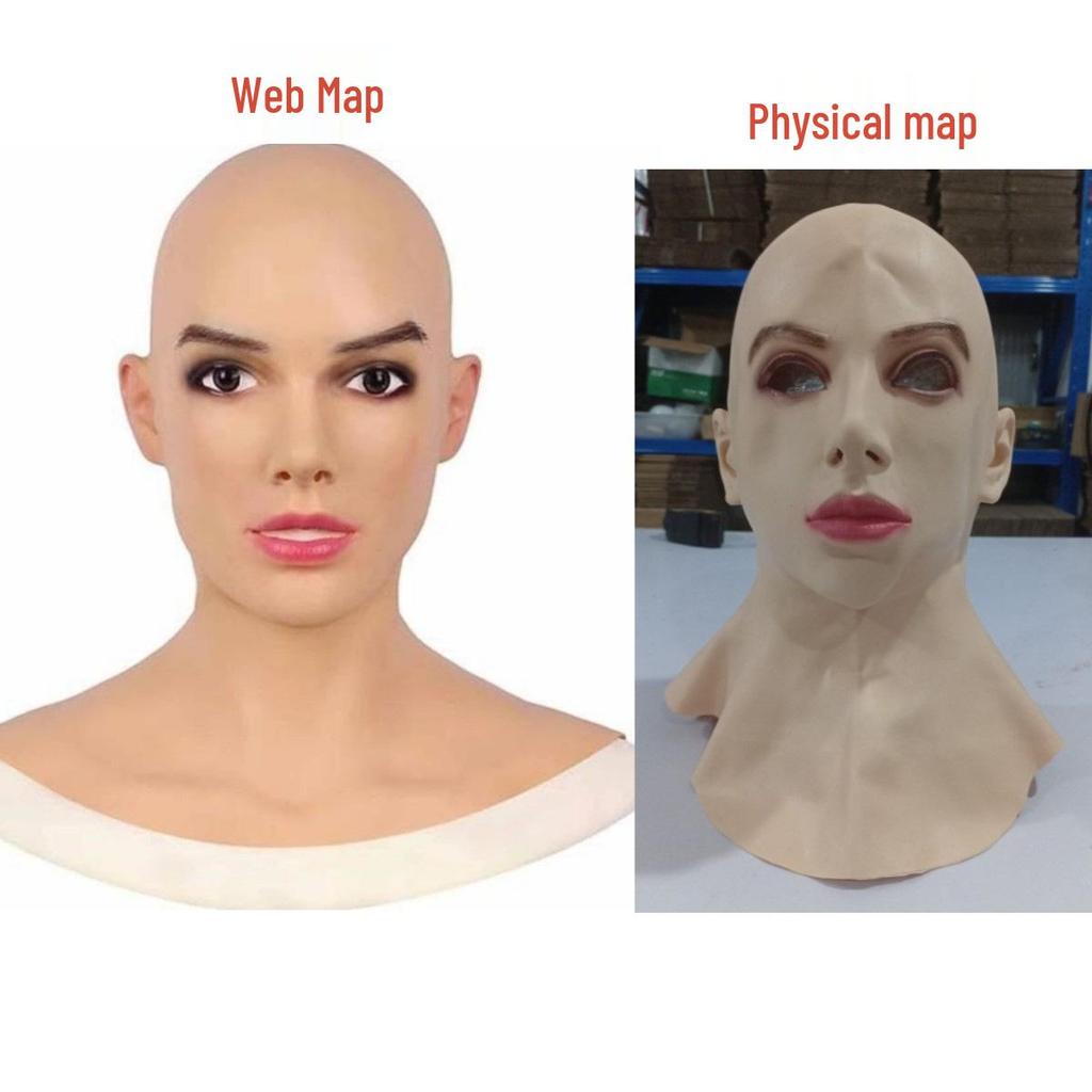 Realistic Latex Halloween Mask: Young Man with Wig