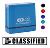 Printtoo Classified Self Inking Rubber Stamp Pre-Inked Office Stamp- Home Office Business Stationery, Black- 42 X 9