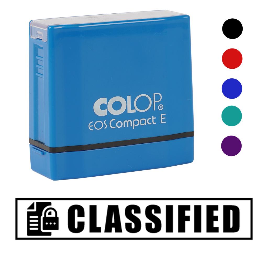 Printtoo Classified Self Inking Rubber Stamp Pre-Inked Office Stamp- Home Office Business Stationery, Black- 42 X 9