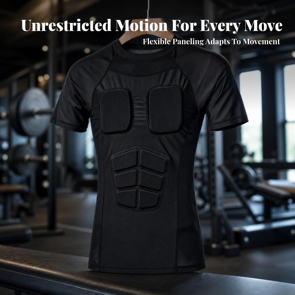 Padded Compression Shirt Elastic Top Lightweight for Athletes