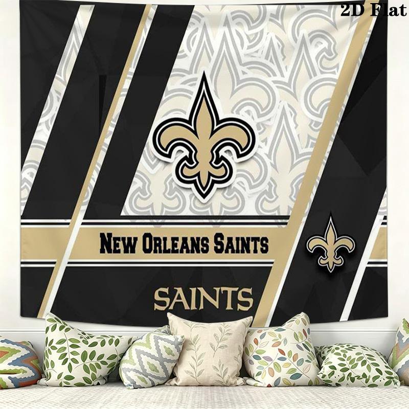 New Orleans Saints Logo Wall Tapestry Aesthetic Wall Hanging Printed Fabric Blanket Decorative Tapestries for Bedroom Living Room Home Decor