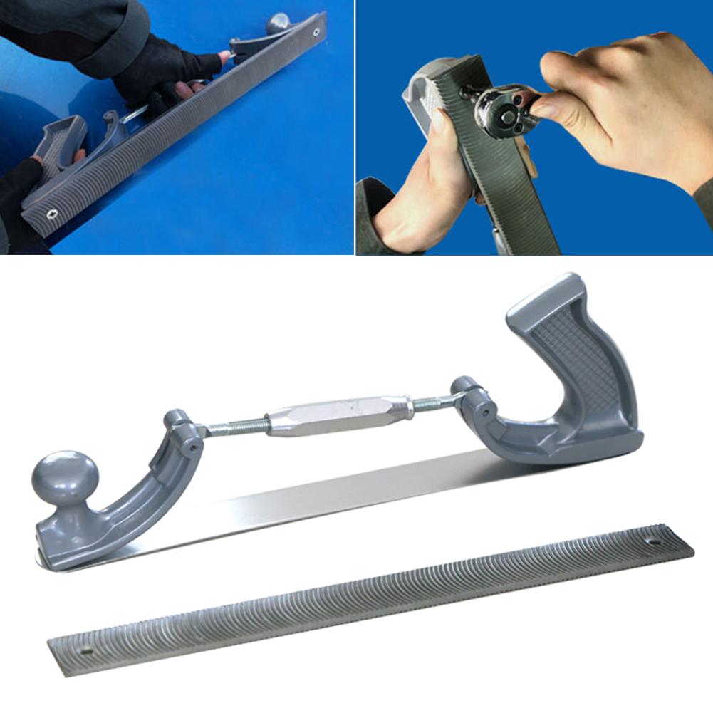 14" S/M Size Adjustable Frame Milled Tooth Car Body Polisher Files Metal Panel Polishing Curved Tooth Steel File Holder Dent Kit