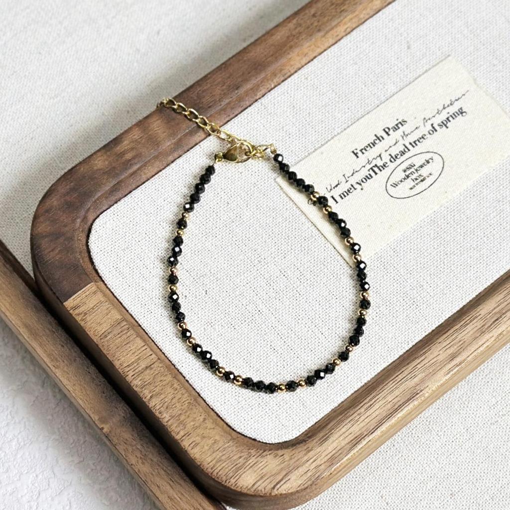Elegant 3mm Faceted Blue Sandstone Goldstone Pearl Bracelet - Layered High-End Luxury for Women