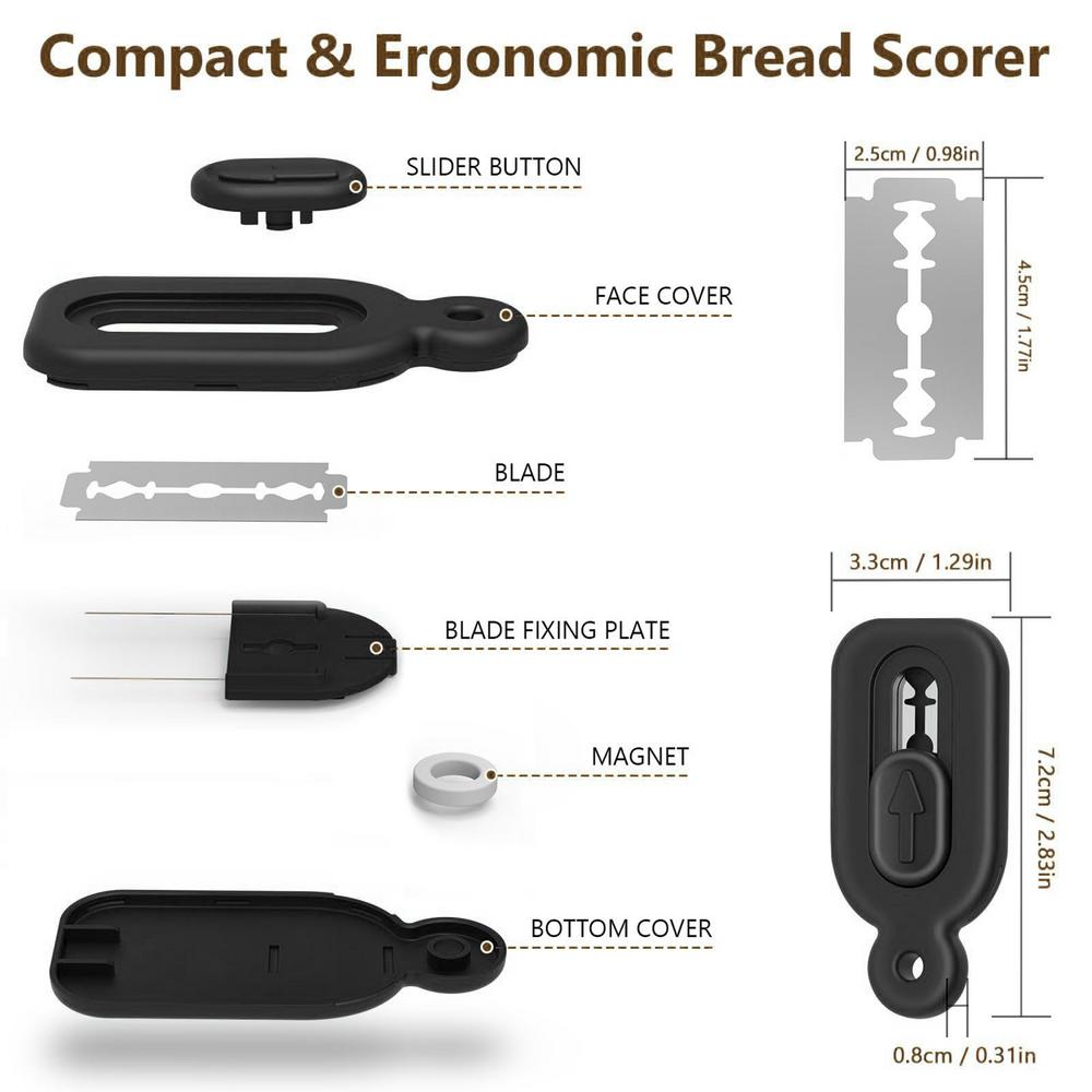 

Sourdough Dough Scoring Tool Retractable Bread Lame Cutter Slashing Razor Tool Bread Making Tools with 5 Razor Blades чорний