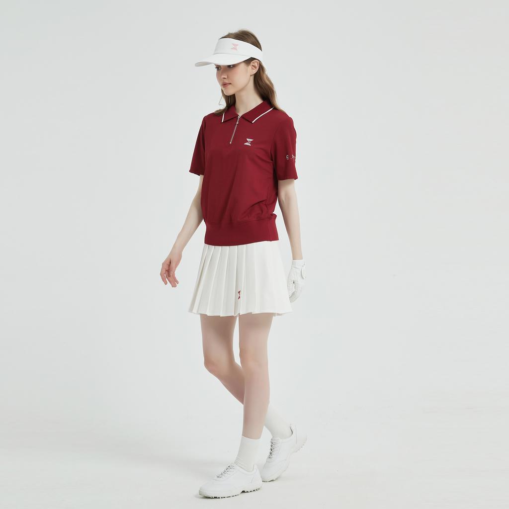 E.PARCA Wet Cream Pleated Skirt