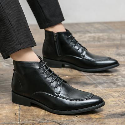 Luxusmarke Herrenstiefel Chelsea Boots Schnürstiefel Mode Dicke Sohle Spitzzehe Designer Lederstiefel Hohe Qualität Ritterstiefel