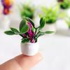 Mini Plant Model 1/12 Scale Doll Houses Plants Realistic Micro Plastic Pots for Doll Houses Garden Accessories Fairy Garden Patio Decor Miniature