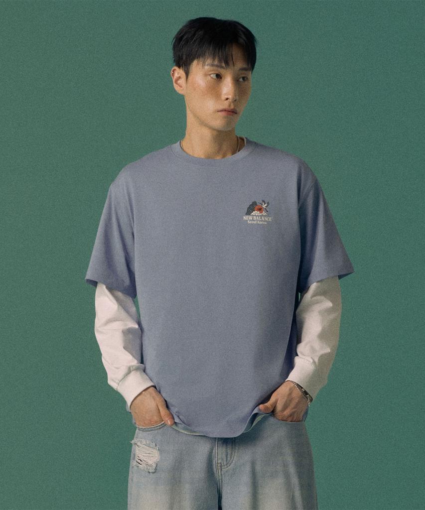 Nyuballanseu Nbneg2A043 / Uni Nb Seoul Tiger 2.0 Short Sleeve T-Shirt (Light Blue)