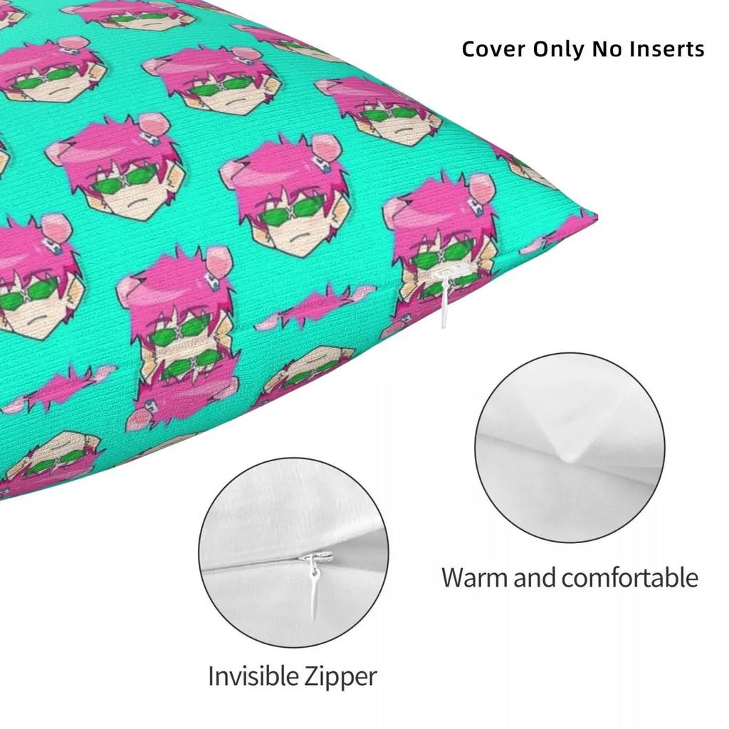 Chibi Saiki Anime Pillow Case Cushion Cover Awesome Polyester Decorative Pillowcase for Car