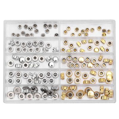 100pcs/set 3.0-7.5mm Alloy Watch Crown Parts Assorted Accessories Watch Repair Tool for Watchmaker