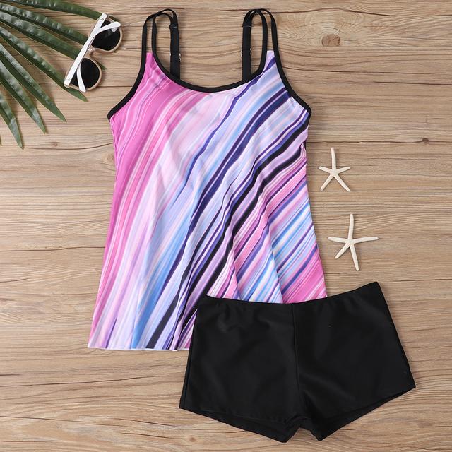 

Лето 2023, женские винтажные купальники с принтом, свободные танкини с высокой талией, трендовое Монокини, комплект из двух предметов, купальный костюм, сексуальный купальник XXXXXL фиолетовый