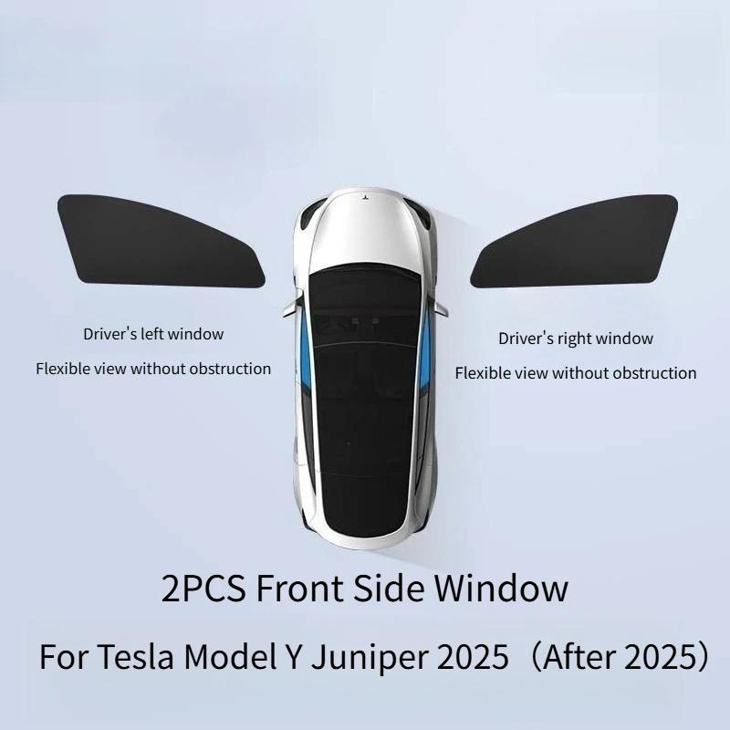 For Tesla Model Y Juniper 2025 Car Side Window Sun Shade Curtain Summer Sun Protection Sunshade Cover UV Car Privacy Curta