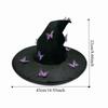 Colorful Butterfly Wizard Cap Velvet Halloween Black Cap Halloween Witch Hat  Halloween Party