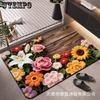 3D Flower Carpet Irregular Flower Shaped Water Absorbing Quick Drying Floor Mat Dirt Resistant and Wear-resistant Foot Mat
