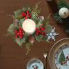 Christmas Candle Ring Decoration Holder for Celebration Kitchen Party Style A