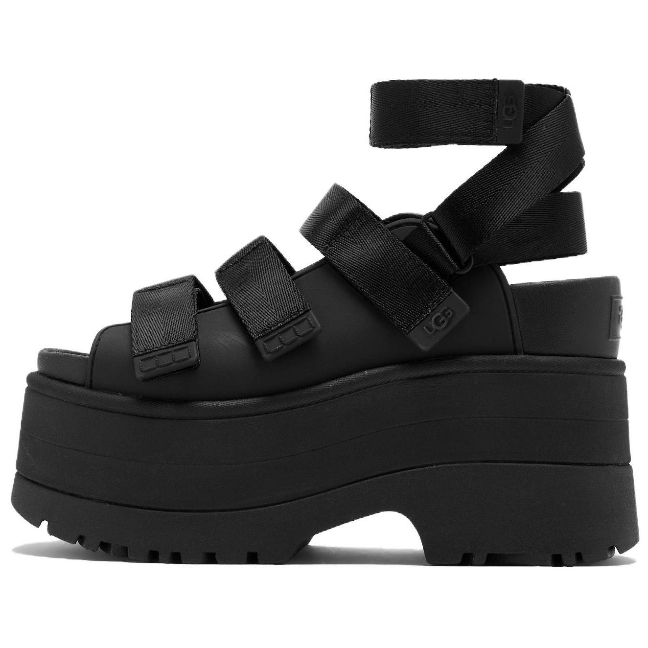 (WMNS) UGG GoldenRise Platform Sandals Black Women s 1167431-BLK EU 37