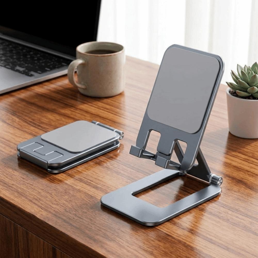 Aluminum Zinc Zinc Alloy Metal Table Holder Adjustable Mobile Phone Holder Folding Phone Stand Desktop Mount