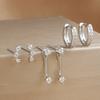 3 Pairs S925 Needle Minimalist Earrings Set Hoop Ear Climber for Multi Piercings Dainty Everyday Ear Stack Gifts for Women Girls