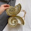 Conch Shape Evening Clutch Purse Acrylic Fashion Evening Bags Stylish Shoulder Bag Chain Strap Purse for Wedding Party