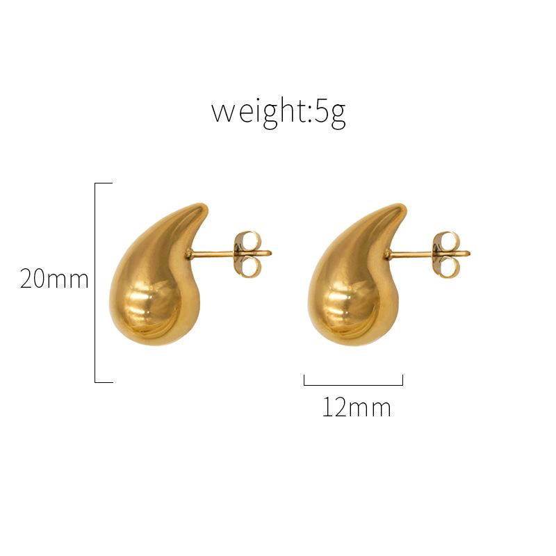 

Wind, Titanium Steel Chubby Temperament Hot Water Drop Earrings Girls, Electroplated Fashion Earrings