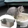 Plastic Cat Litter Tray High Wall Easy Clean Open Top Cat Toilet Bedpan for Indoor Cats Furniture