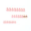 Wear nail pink petals pink love rhinestone nail piece finished product removable press on nails