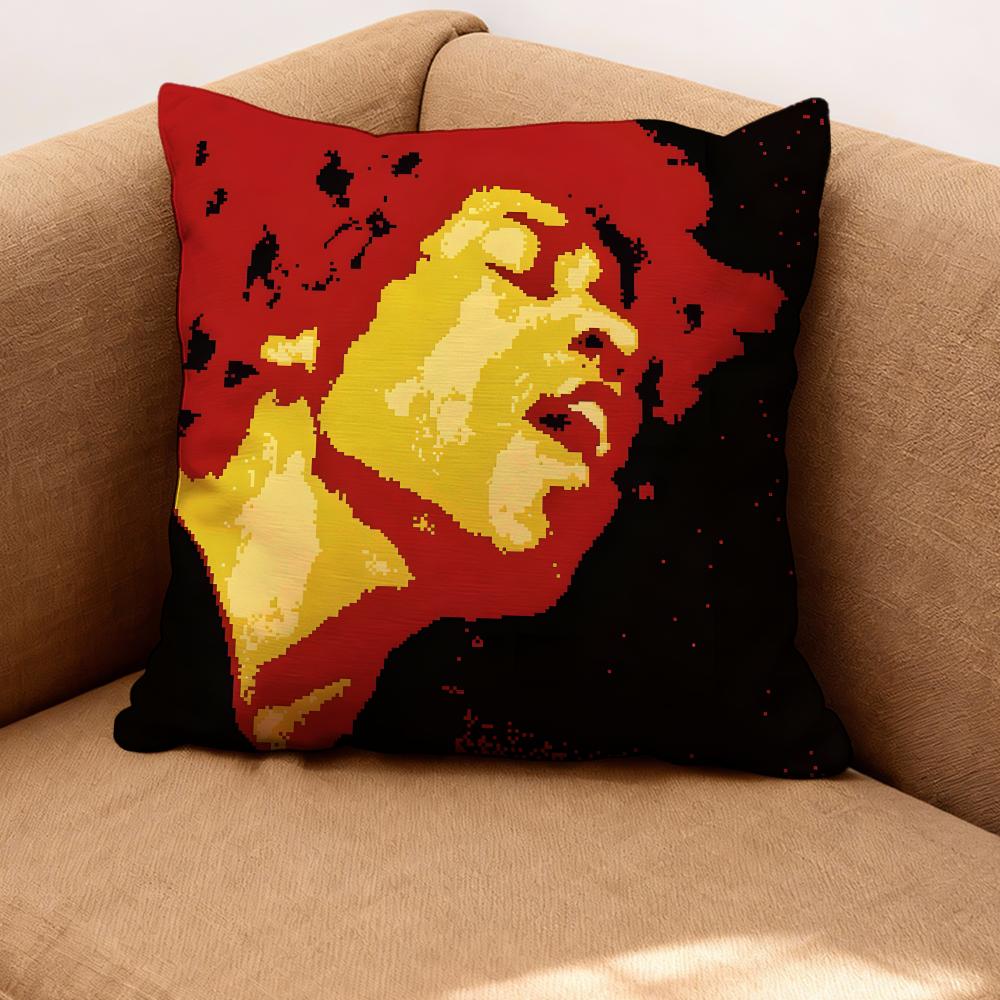 singer J-Jimi Hendrix Cushion Cover Premium Comfort Reversible Pillow Cove -Two in One Design for Any Room & Car Interior