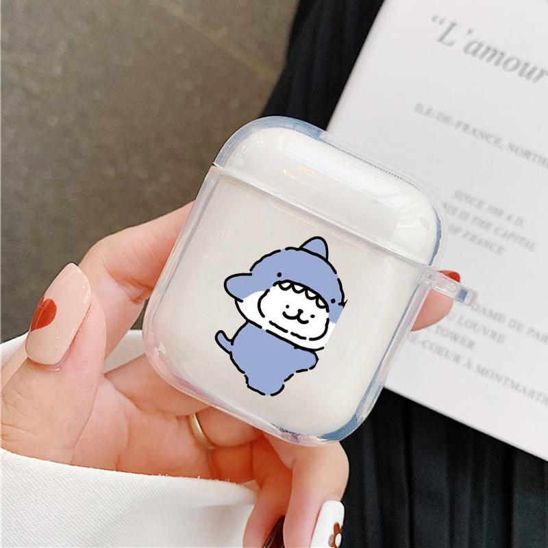 Earphone Case for AirPods 4 Pro3 Transparent Dog Puppy Cases for AirPods Pro2 3 4 1/2 Soft Silicone Protective Cover Box Cover