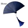 Handheld Folding Fan Vintage Japanese Bamboo Fan, Elegant with Tassels, Kimono Cheongsam Accessory Cooling Portable Oriental Style for Dancing