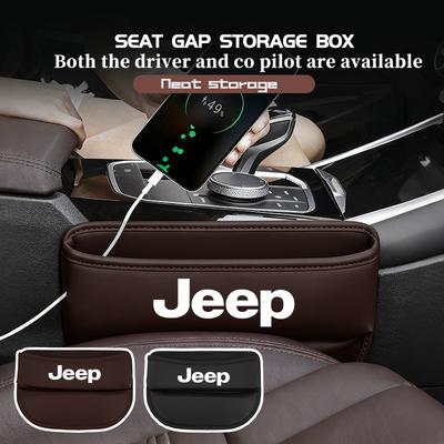 For Car Seat Crevice Storage Box Seat Gap Slit Pocket Catcher Cherokee Wrangler JK Gladiator Compass Renegade Patriot