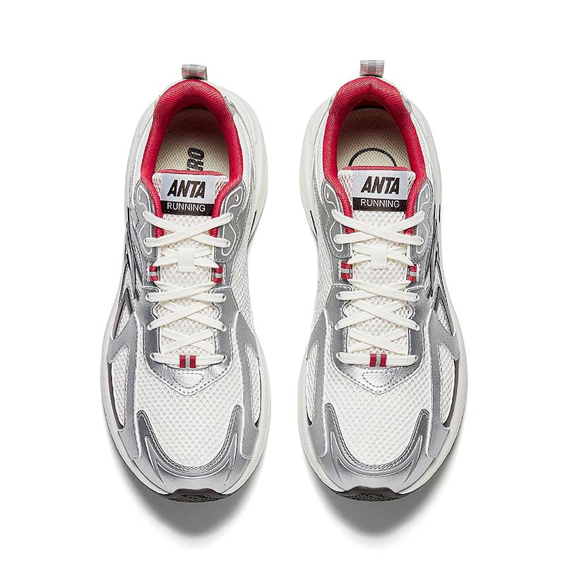Anta AT959 Trendy Retro Sports Height Increasing Lightweight Breathable Low Top Casual Running Shoes Men sneaker Silver 912525597-1