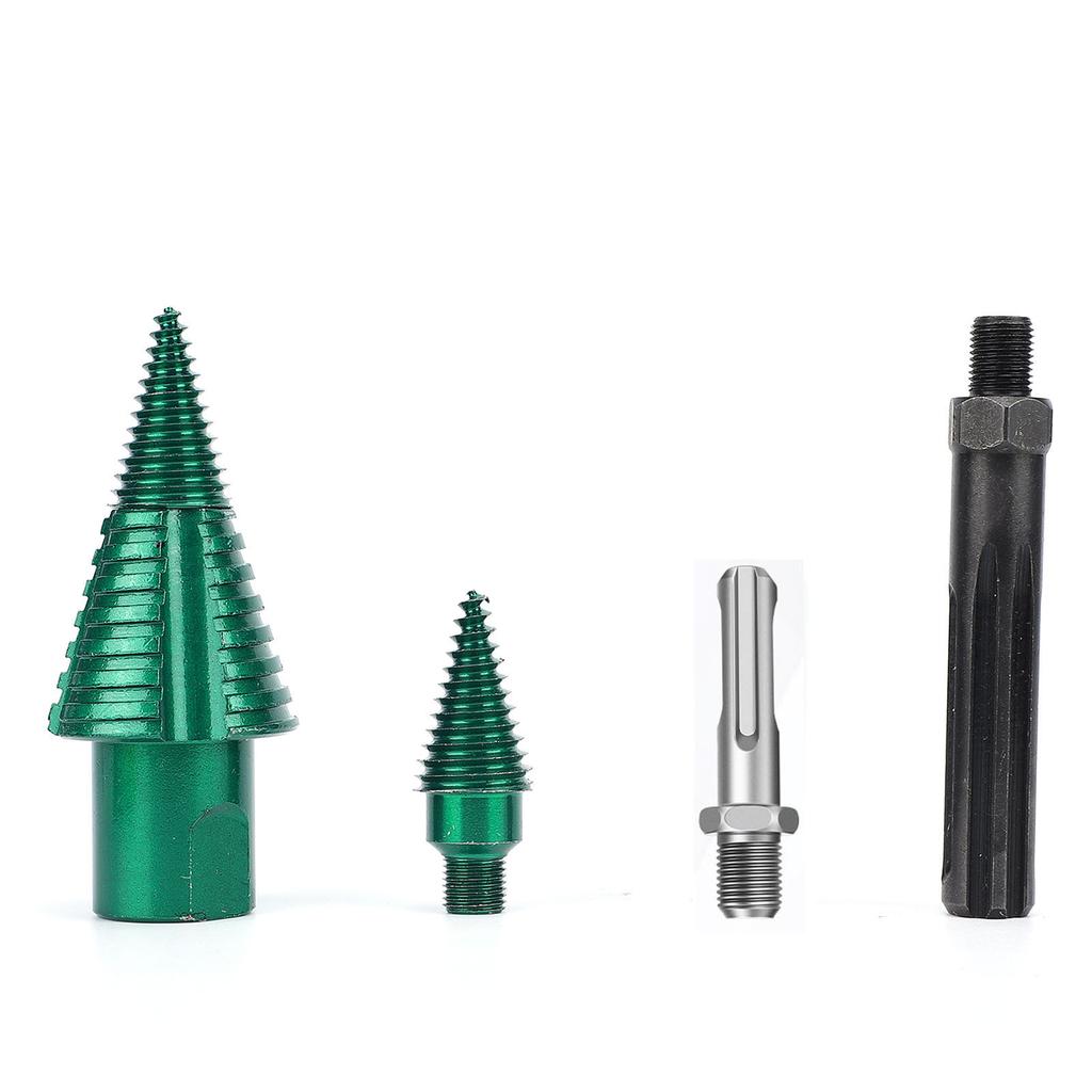 Wood Log Splitter Drill Bit Attachment Fire Wood Cutter Heavy Duty Steel Efficient Chopping for Electric Drill Camping