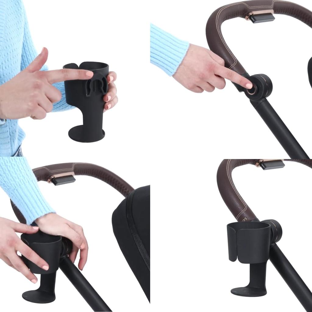 Schwarzer Becherhalter für Kinderwagen. Kompatibel mit Cybex Kinderwagen. Kompatibel mit allen Kinderwagen außer dem Liber und Orfeo.