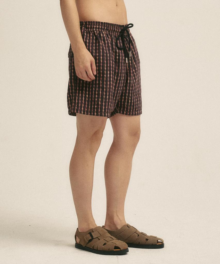 Billalei Espresso Stripe Men'S Swim Shorts - Dark Brown