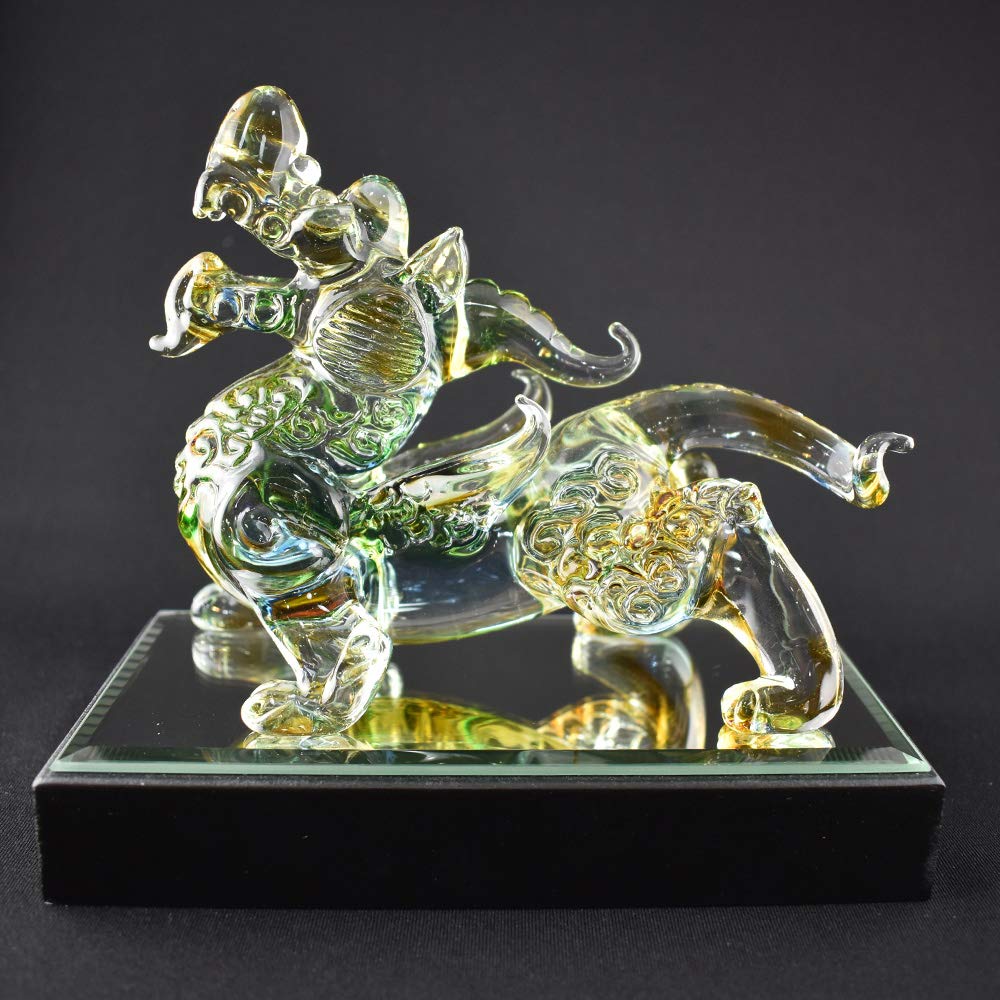 Handmade Glass Craft, Feng Shui, Good Luck, Pixiu, Colorful, Large