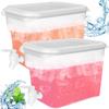 2Pcs Plastic Water Dispensers Fridge Liquid Dispenser Drink Dispenser With Tap Iced Beverage Dispensers For Milk Ice Water Cockt