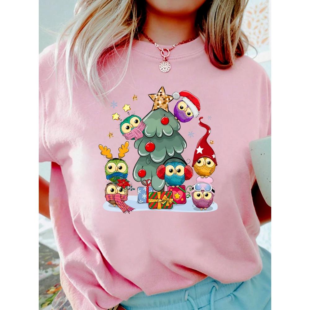 Christmas Print Women's Top Casual Short Sleeves Loose Comfortable T-Shirts Women’s