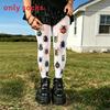 Cat Print Velvet Tights With Hip Lifting And Slimming For Casual Women
