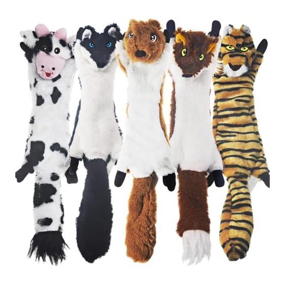 SHARLOVY Dog Toys 5 Bags,Pet Toys Wrinkle Dog Toys No Stuffing Animal Dog Stuffed Dog Stuffed Dogs and Medium Dogs Dog Toy Rattle Rattle Rattle