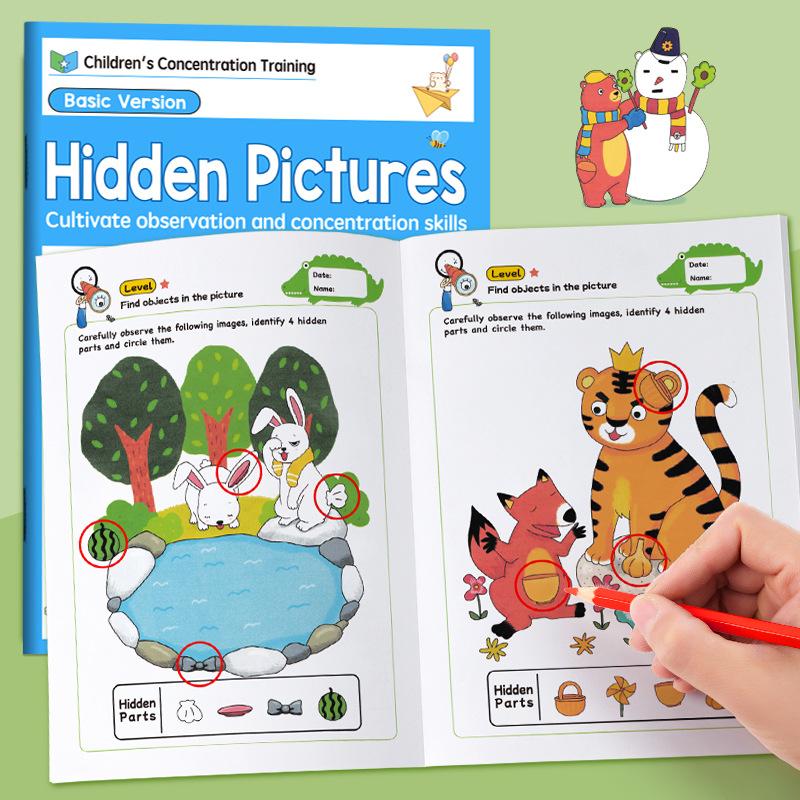 Find Hidden Pictures Matching Game Montessori Kids Visual Tracking Concentration Trainting Early Educational Books Preschool Toy