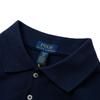 Polo Ralph Lauren Solid Pleated Mesh Polo Collar Low Waist Long Sleeve Dress Women dress Navy-Blue 313950842-003