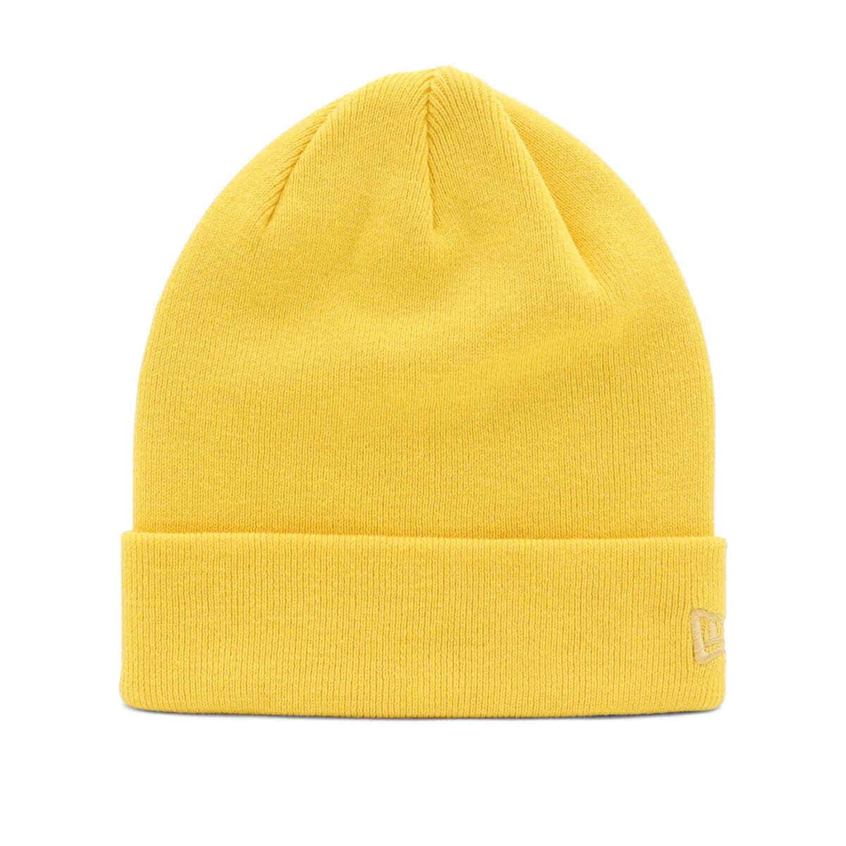 

New Era Free Basic Cuff Хлопковый вязаный шапка-бини с отворотом, Мимоза,