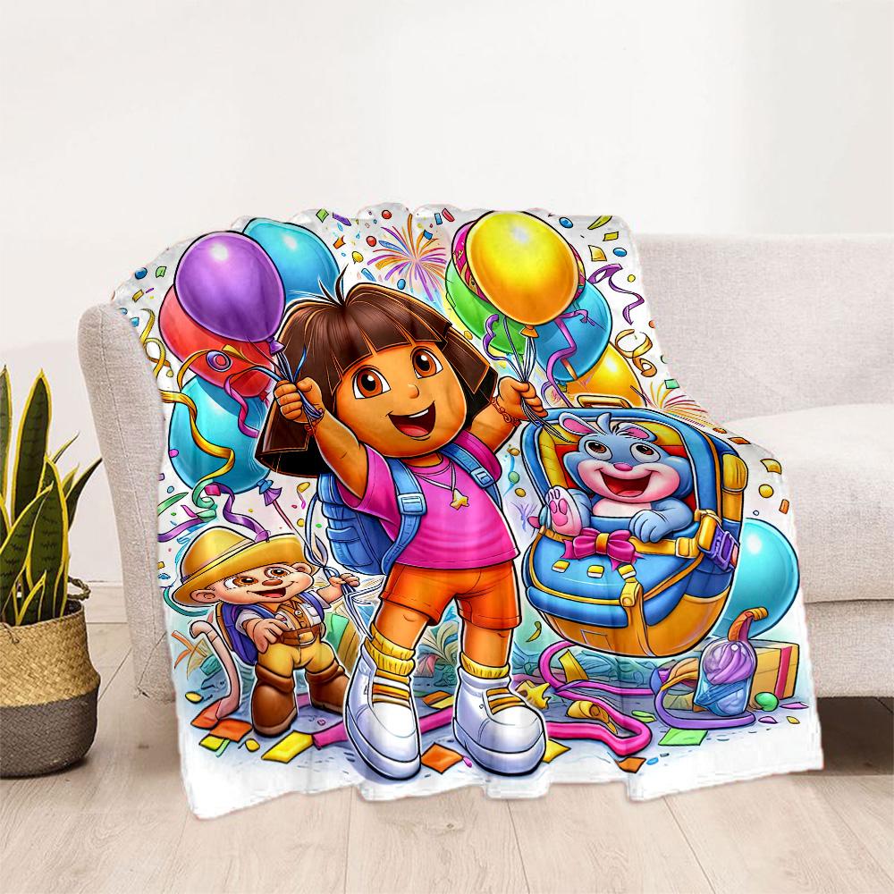 Dora Explorer Blanket Soft & Cozy Suitable for Office Picnics Chair Four Seasons Universal Playful Design Perfect Gift for Relatives and Friends