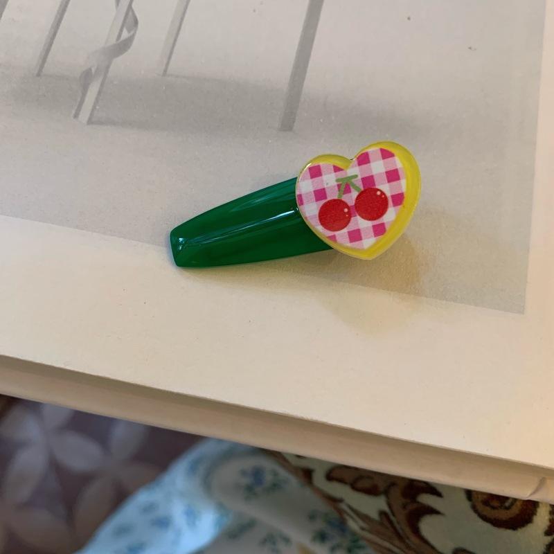 

Контрастная заколка для волос Милое девичье сердечко Розовый тюльпан вишневого цвета в форме сердечка с челкой и заколкой в ​​виде любящего утиного клюва