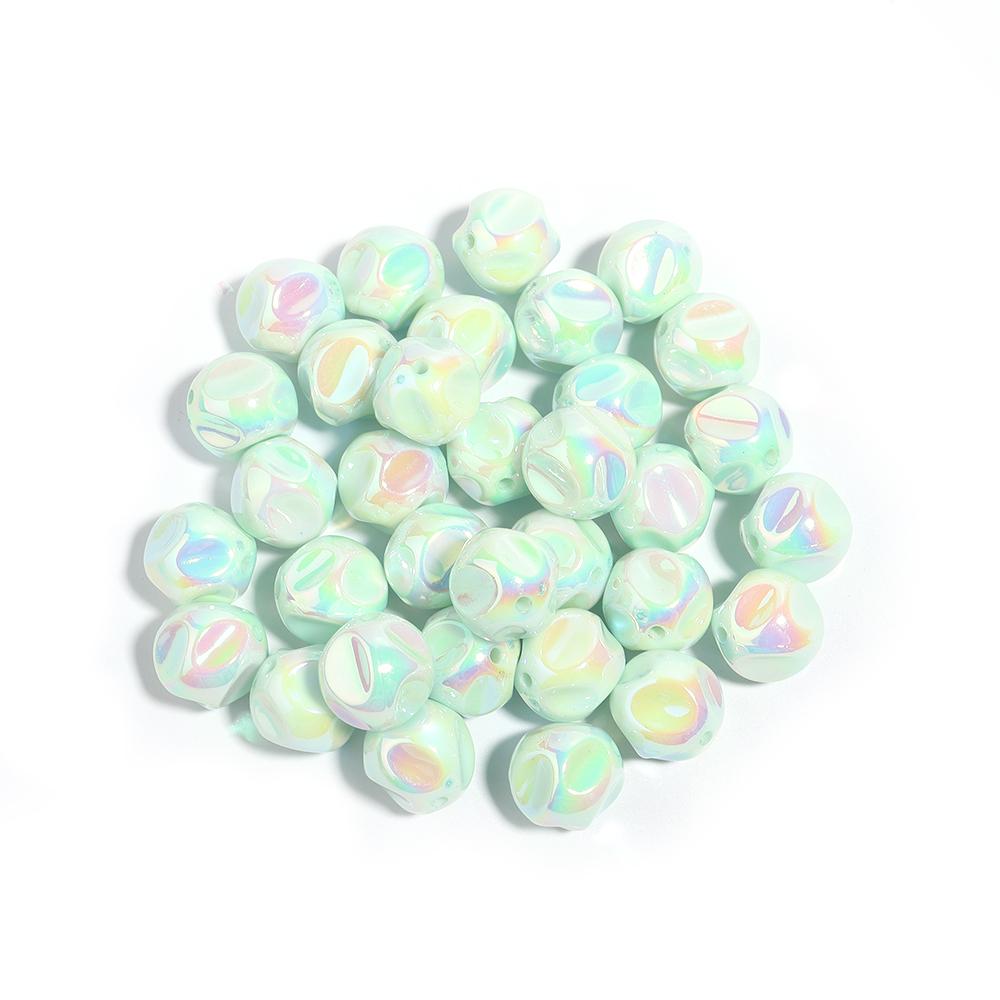 

10Pcs/Lot 16mm Acrylic Beads Color Plated Fig Shaped For Making Bracelet Necklace Jewelry 2.1mm Large Hole Loose Beads зелёный