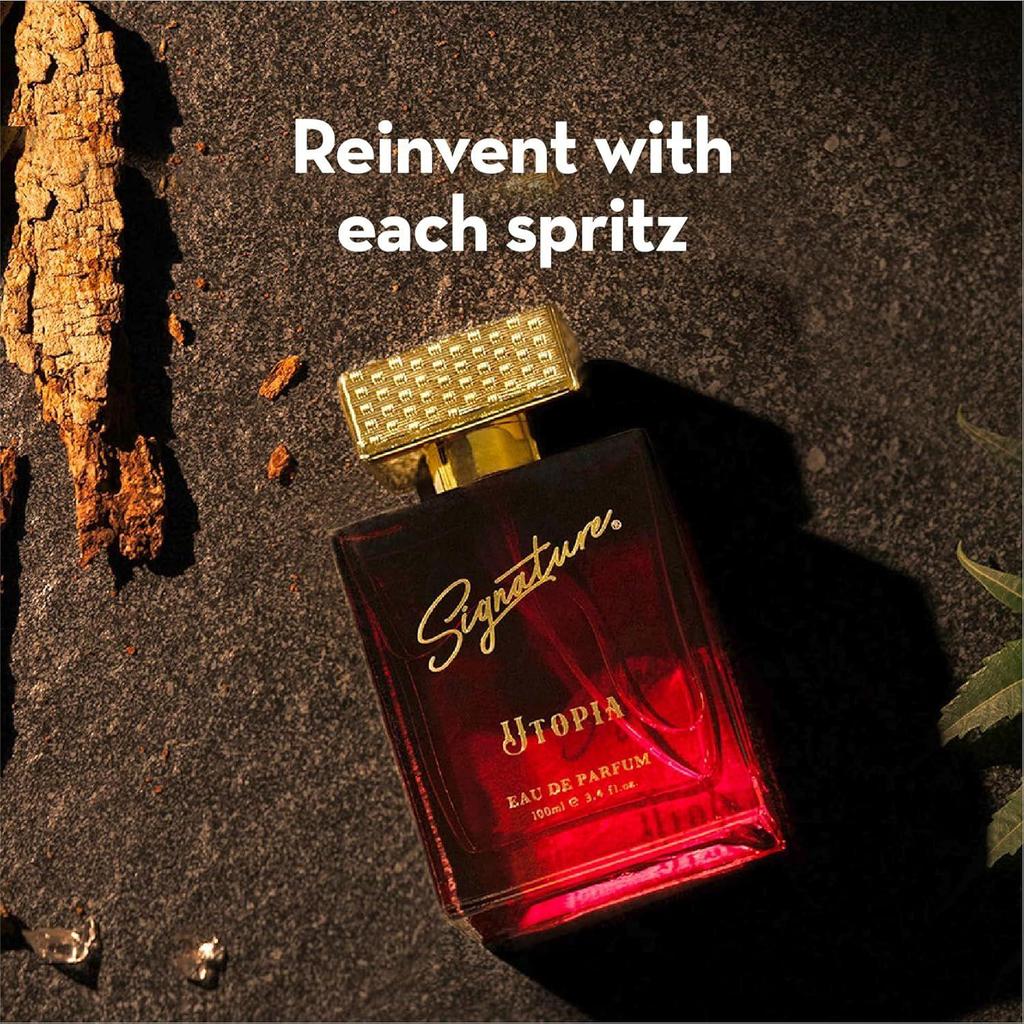 Signature Aura - Utopia Eau de Parfum - 100ml | Long Lasting Fragrance for Women | Floral Musk Scent | Luxurious Everyday Wear Perfume Gift for Her