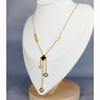 Titanstahl Vierblättriges Kleeblatt Anhänger Halskette mit Quasten Kette - Elegantes Hip-Hop Stil Accessoire für Damen